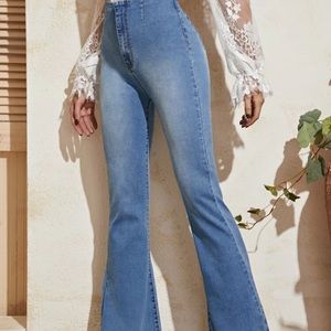 High waist bootcut skinny jeans